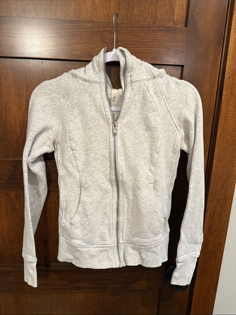 Lululemon Light Gray Full‑Zip Hoodie Jacket